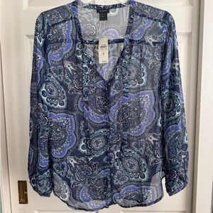 Ann Taylor Blue Paisley Blouse